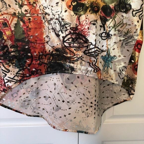 Alberto Makali Abstract Laser Cut Blouse Medium - Picture 5 of 10